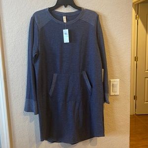 Brand New XL HEATHER Indigo sweatshirt dress